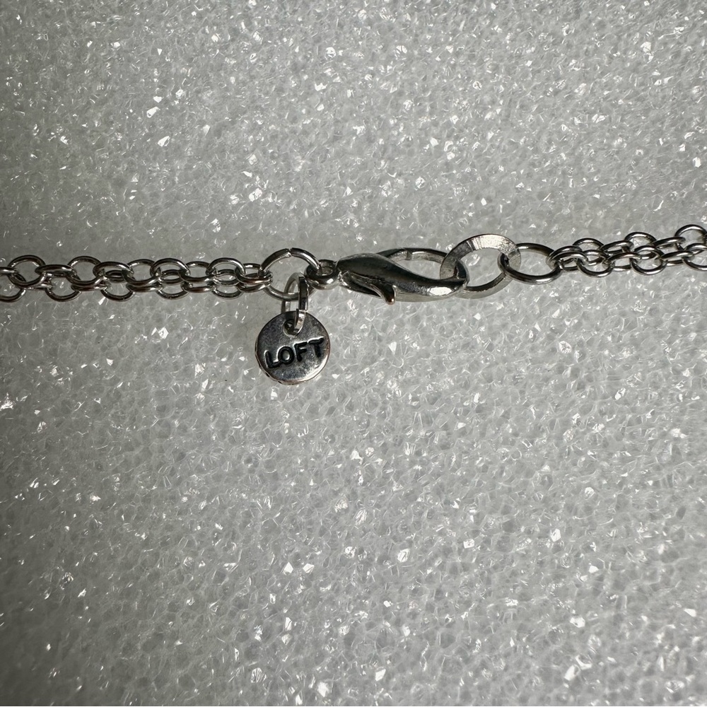 Silver tone & faceted bead multi strand necklace. Goes with any color. - Picture 5 of 6